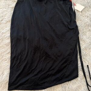 NWT | Open Edit - Black Midi Skirt with side cinch